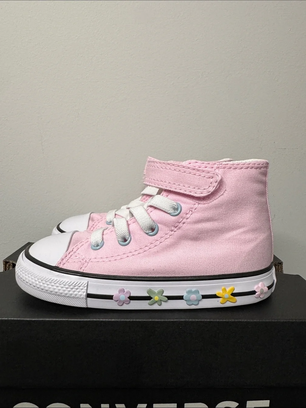 Converse Toddler Girls Pink High-Top Bloom Floral Sneakers Size 8 New NIB
